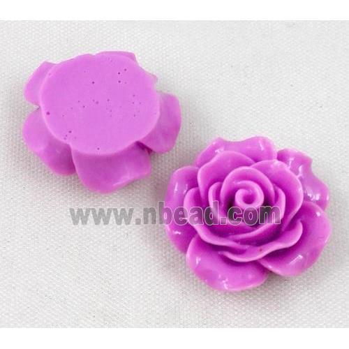 resin bead, rose, flat back