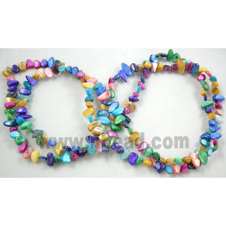 32 inches strin gof freshwater shell beads, chip, freeform, mixed color