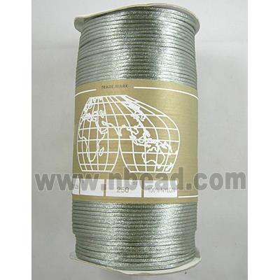 Satin Rattail Cord, Silver Gray