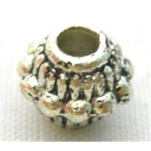 Tibetan Silver Space Beads, 7.3mm dia, 6mm hight