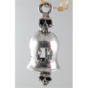 Christmas bell, Tibetan Silver Charms Non-Nickel, 14.5x35mm