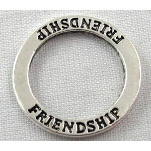 Tibetan Silver Ring, lead free and nickel free, 23mm dia