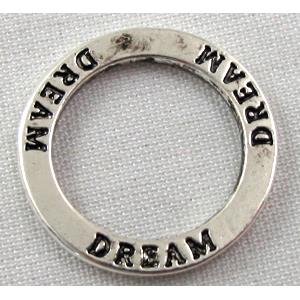 Tibetan Silver Ring, lead free and nickel free, 23mm dia