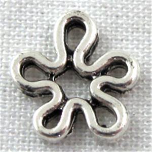 Tibetan Silver flower, Non-Nickel, 10x10mm