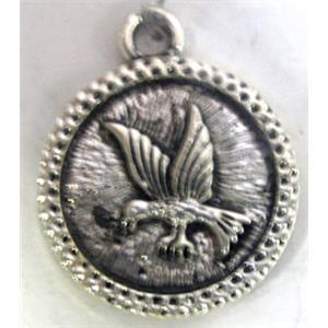 Tibetan Silver pendant, lead free and nickel free, 24x19mm