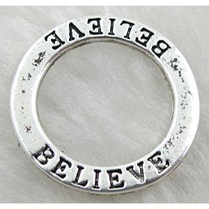 Tibetan Silver Ring Non-Nickel, 22mm dia