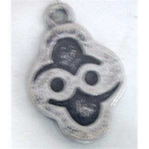 Tibetan Silver pendant, lead free and nickel free, 24x16mm