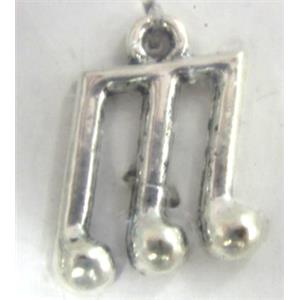 music-note, Tibetan Silver charm pendant, lead free and nickel free, 19x14mm