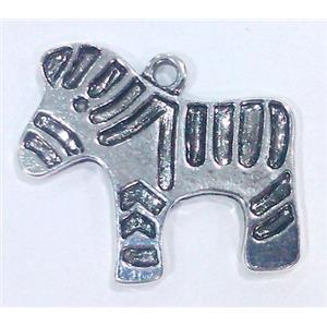 Trojan-horse charm, tibetan silver pendant non-nickel, 25x29mm