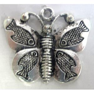 Tibetan Silver butterfly pendants, Lead free and nickel Free, 29x22mm