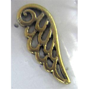 Tibetan Silver pendants, Lead free and nickel Free, wing, antique bronze, 25x10mm