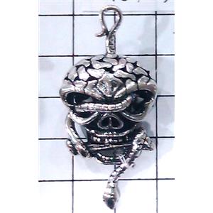 Hollow Tibetan Silver pendant, lead free and nickel free, 23x48mm