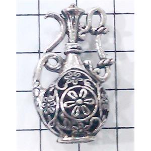 Hollow Tibetan Silver pendant, lead free and nickel free, 20x36mm