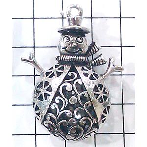 Hollow Tibetan Silver pendant, lead free and nickel free, 35x45mm