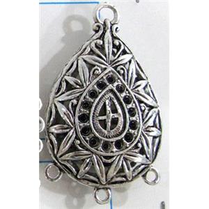 Hollow Tibetan Silver pendant, lead free and nickel free, 26x37mm