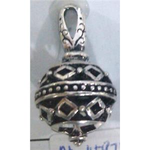 lead free and nickel free Tibetan Silver hollow pendant, approx 15mm ball