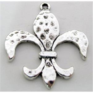 Tibetan Silver Charm Pendant, Non-Nickel, 32x27mm