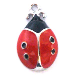 Tibetan Silver pendant, lead free and nickel free, enamel, 12x21mm