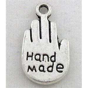 tibetan silver hand pendant, Non-Nickel, approx 9x15mm
