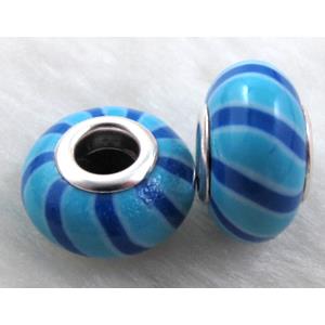 Fimo Polymer Clay Beads, 15-16mm dia, 9-10mm thick, hole:5.5mm