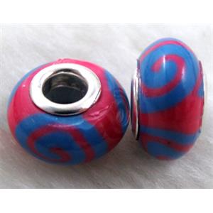 Fimo Polymer Clay Beads, 15-16mm dia, 9-10mm thick, hole:5.5mm
