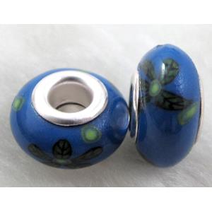 Fimo Polymer Clay Beads, 15-16mm dia, 9-10mm thick, hole:5.5mm