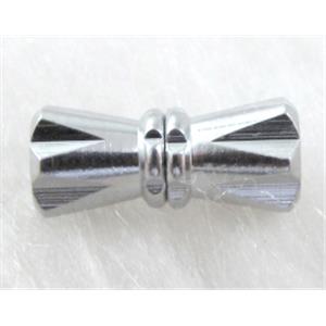 Platinum Plated Copper cord-ending Clasp, screw, 5x12mm