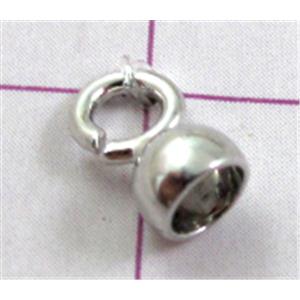 Platinum Plated Copper end Caps, 4x7mm, hole:3mm