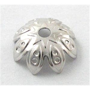 bead-Caps, copper, Platinum Plated, 9.5mm dia, copper