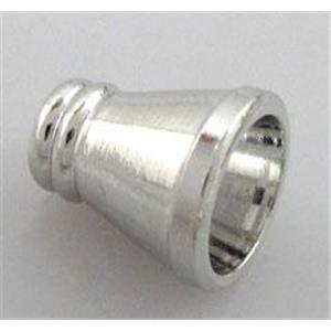 Copper end Caps, platinum plated, (6-10)x11mm