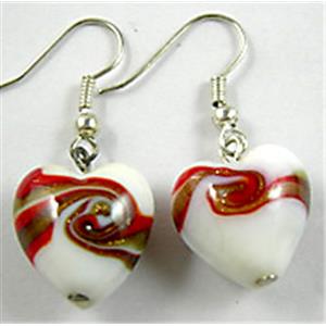 Lampwork Fashion Earring, 12mm dia, 35mm length