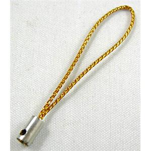 Gold String hanger with ends tube, tube:4mm dia, 50mm length