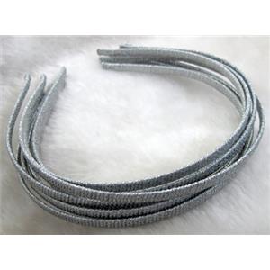 Head Bands, steel alloy, cord-braiding, 5mm wide, approx 13x15cm