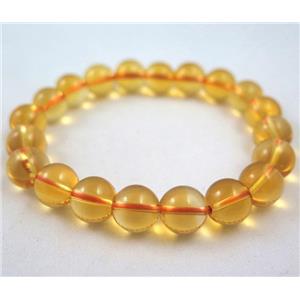 Citrine bracelet, AA grade, round, approx 10mm dia