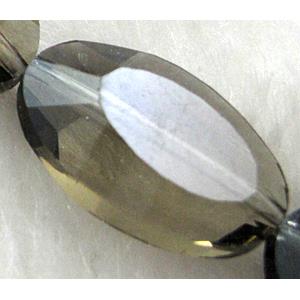 Crystal Glass Beads, faceted, Gray, 13x21mm, 20pcs per st