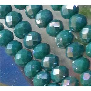 Chinese crystal glass bead, faceted rondelle, AB color, approx 3x4mm dia, 135pcs per st