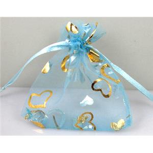 Organza bag, sky-blue, 13x18cm