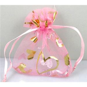 Organza bag, pink, 10x12cm