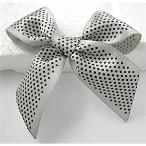 bowknot, Ribbon butterfly flower, grey, 65x60mm