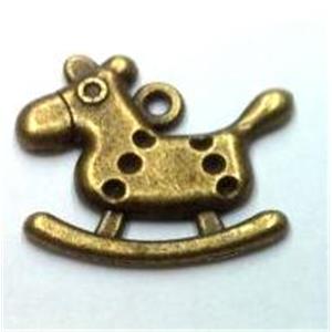 tibetan silver horse pendants non-nickel, bronze, approx 16x14.5mm