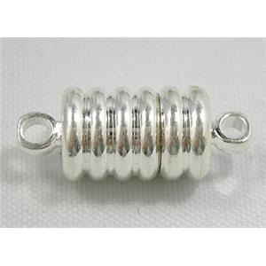 Silver Plated Magnetic Clasp, 7.8x19.5mm