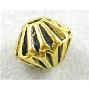 Tibetan Silver Spacer Non-Nickel, Antique Gold, 4.5mm dia