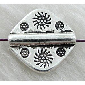 Tibetan Silver Space beads Non-Nickel, 14x14mm