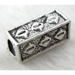 Tibetan Silver Tube Spacers Non-Nickel, 6.8x6.8x15.5mm, hole:4mm