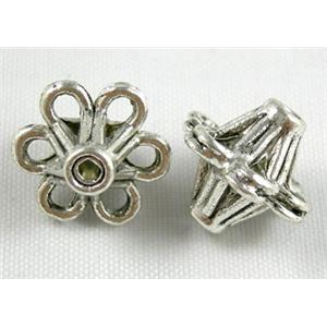 Tibetan Silver Spacer Non-Nickel, 13.5mm dia, 12mm high