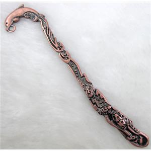 Antique Red Bookmark, Tibetan Silver Non-Nickel, 12cm(4.7 inch) length