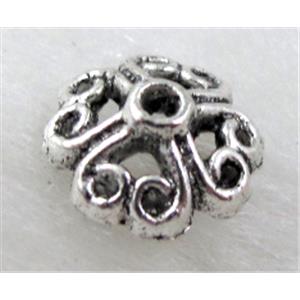 Tibetan Silver beadCaps Non-Nickel, 8mm dia