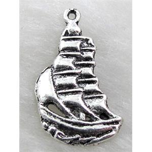 Sailboat, Tibetan Silver pendant non-nickel, 13x22mm