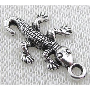 Tibetan Silver Gecko Charm Non-Nickel, 15x25mm