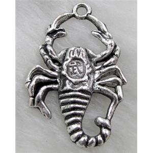Scorpion Charms, Tibetan Silver non-nickel, 25x40mm
